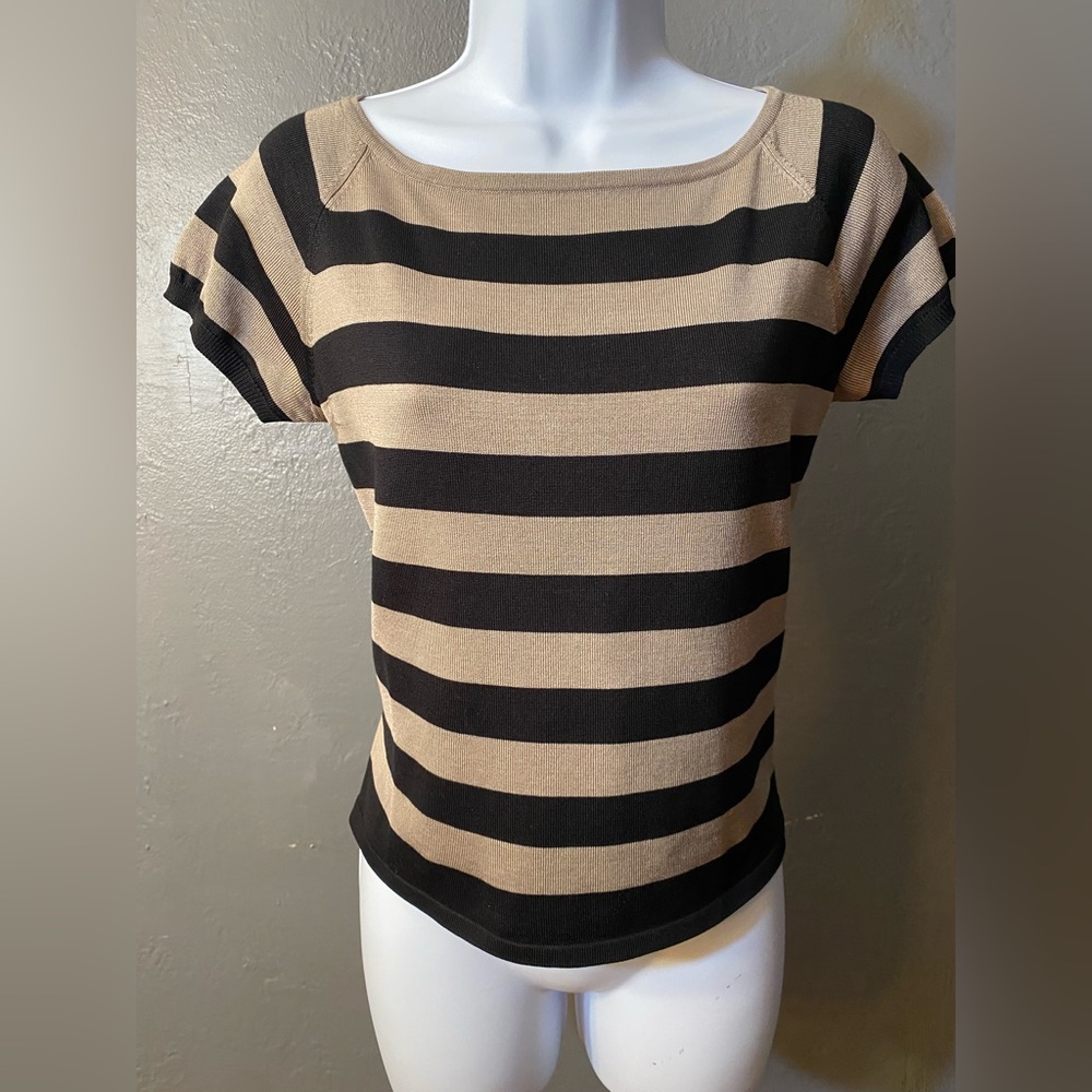 Striped Black and Tan Sweater